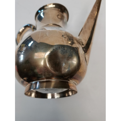 372 - Victorian Silver bulbous shaped coffee pot. London 1872 (has dent in) 656grams plus Edinburgh Silver... 