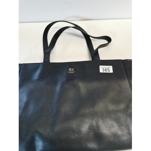 385 - Very dark navy blue almost black Radley bag with dust bag, slight signs of wear