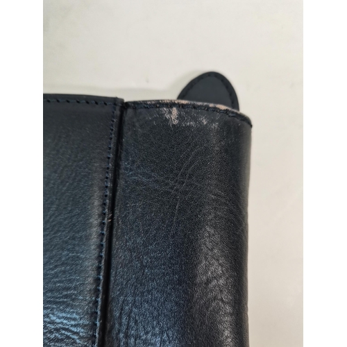 385 - Very dark navy blue almost black Radley bag with dust bag, slight signs of wear