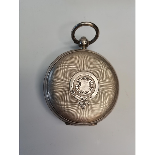 387 - E D Hughes pocket watch with key