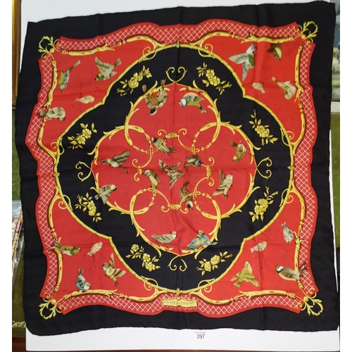 397 - Genuine Hermes 100% silk scarf. Rare Hermes vintage silk jacquard scarf in very good condition. Desi... 