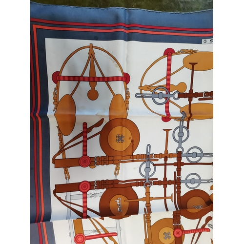 401 - Genuine Hermes 100% silk scarf. Rare Hermes vintage silk scarf in very good condition. Design is Bri... 