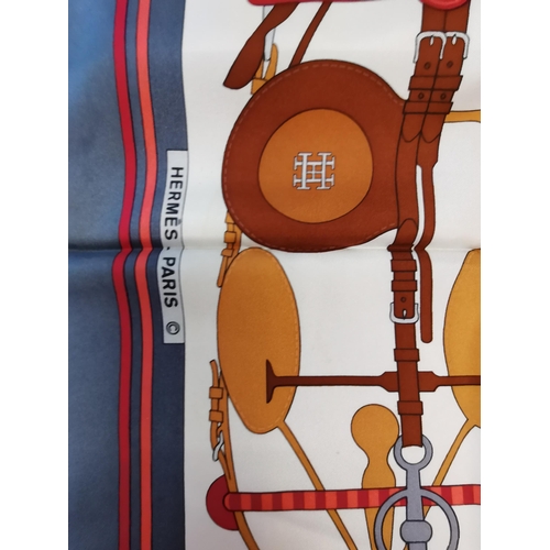 401 - Genuine Hermes 100% silk scarf. Rare Hermes vintage silk scarf in very good condition. Design is Bri... 