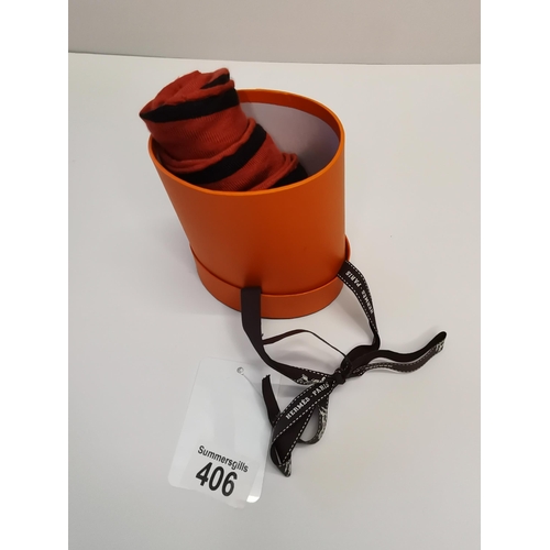 406 - Genuine Hermes Plisse Cashmere and Silk Lozenge/Losange scarf in Hermes box with original label. In ... 