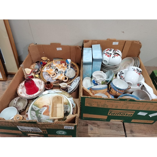 1311 - 2 Boxes of Miscellaneous Pottery Including Tea Sets