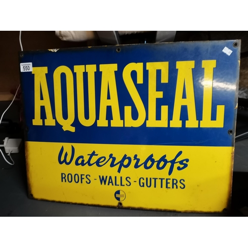 550 - AQUALSEAL vintage enamel sign 60cm x 47cm good condition