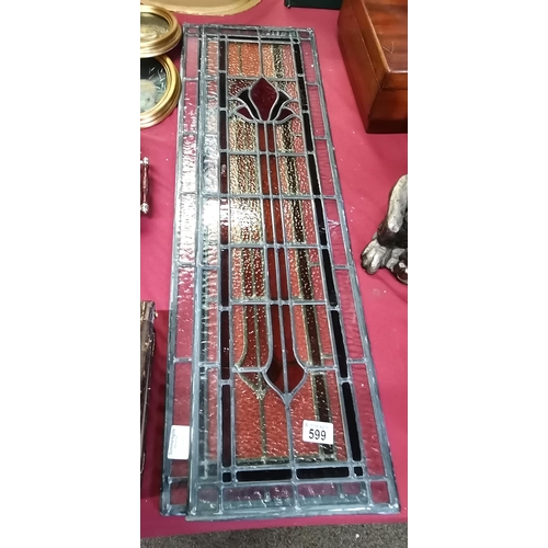 599 - 2 x Antique stain glass windows