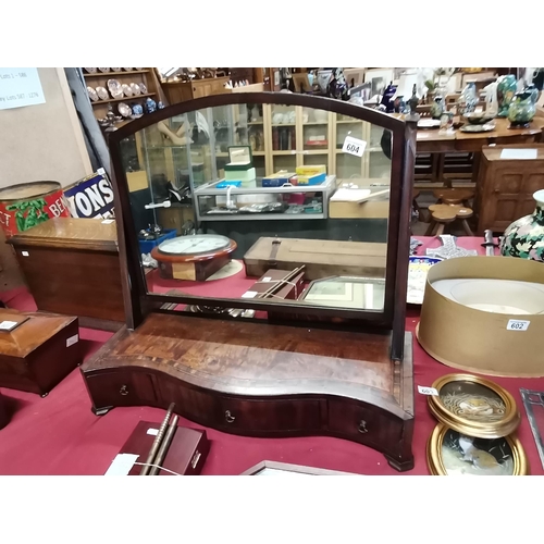 604 - Antique dressing table mirror with drawers