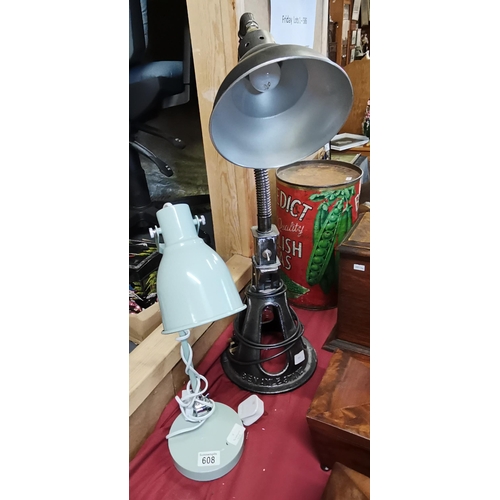 608 - Ben Axle Lamp plus green retro office lamp