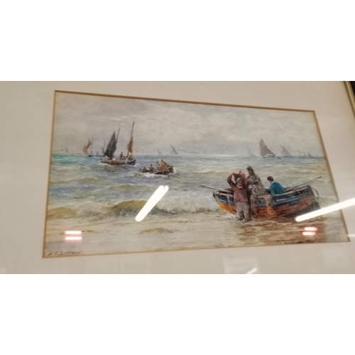 625 - Carved wood framed seascape picture