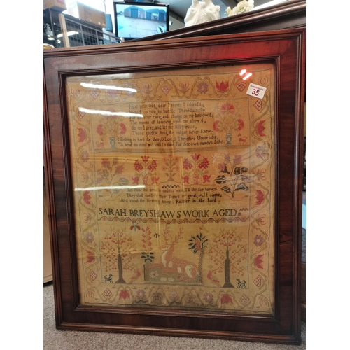 35 - Framed Antique Sampler 