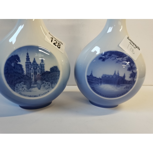 128 - Two Royal Copenhagen Decanters Cherry Heering liquer 43o proof : Fredericksborg Castle No 44266 and ... 