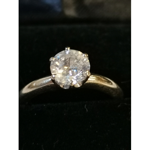 444 - 1.02ct Solitaire diamond ring set in 18ct white gold - with valuation certificate - colour G, clarit... 