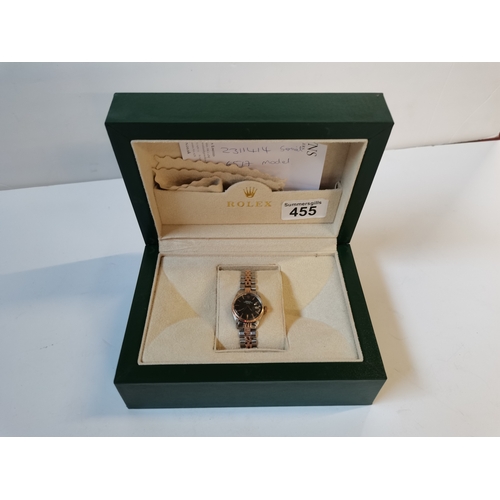 455 - Ladies Rolex Datejust wrist watch steel and yellow gold with oyster strap serial number 2311414 mode... 