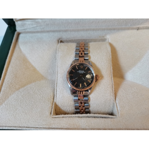 455 - Ladies Rolex Datejust wrist watch steel and yellow gold with oyster strap serial number 2311414 mode... 