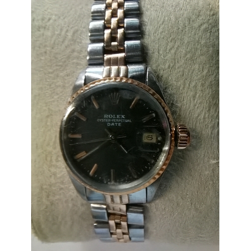 455 - Ladies Rolex Datejust wrist watch steel and yellow gold with oyster strap serial number 2311414 mode... 