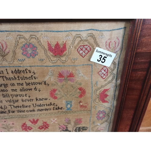 35 - Framed Antique Sampler 