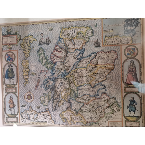 281 - Framed Antique map of Scotland