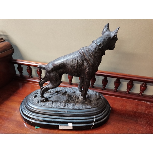 70 - French Bronze Casting Boxer Dog Maker mark Mene
Dimensions W28cm x D15cm x H31cm