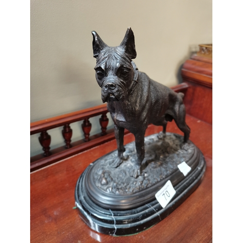 70 - French Bronze Casting Boxer Dog Maker mark Mene
Dimensions W28cm x D15cm x H31cm