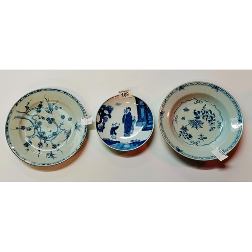 109 - x3 Chinese plates - small cracks on larger plates