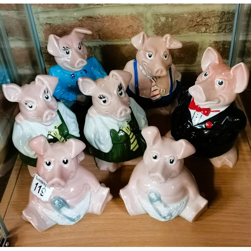 119 - A set of 7 Nat West pigs