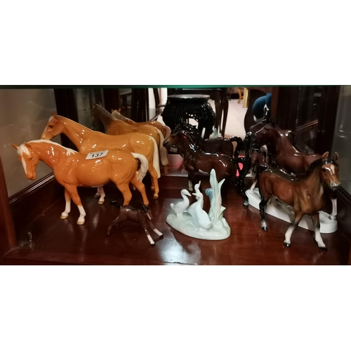 137 - Beswick horses plus others