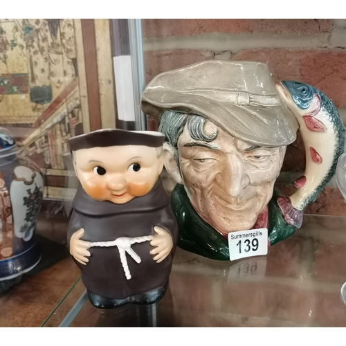 139 - x1 Royal Doulton Toby Jug 'Poacher' and 1 Toby jug - Friar'