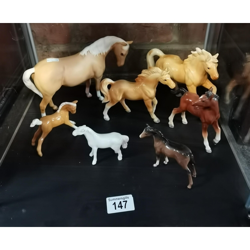 147 - A collection of Beswick horses (fair condition)