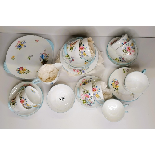 157 - Shelley Tea set in Wild Flowers design - very good condition