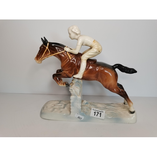 171 - Figurine of Girl Jumping a horse - fair condition