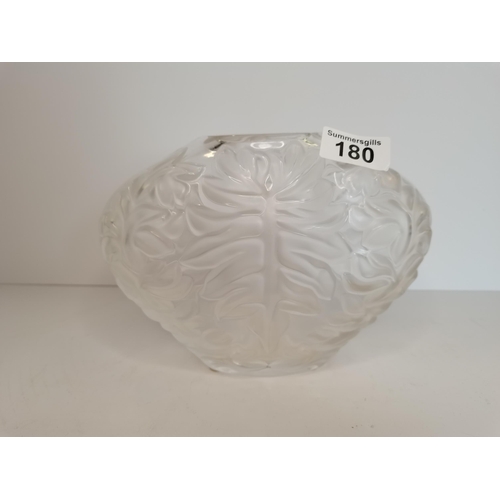 180 - Lalique vase - very good condition 16cm high x 20cm