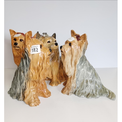 182 - x4 Beswick Sitting Yorkshire Terriers H27cm