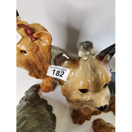 182 - x4 Beswick Sitting Yorkshire Terriers H27cm