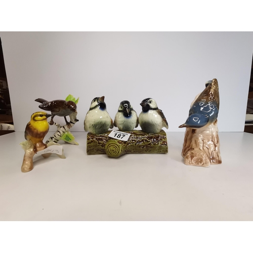 187 - x4 Goebel bird figures - good condition