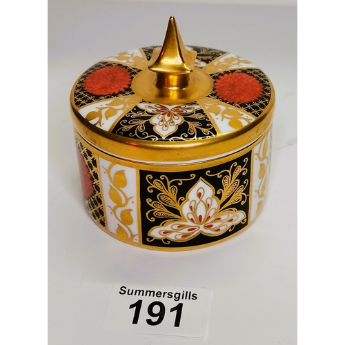 191 - Crown Derby style  pot  (ABBEYDALE ) with lid - excellent condition