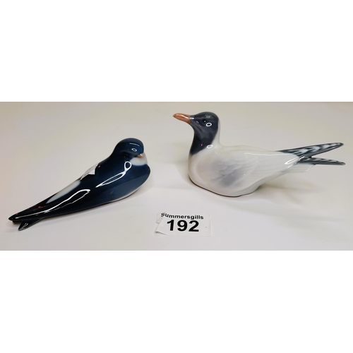 192 - Royal Copenhagen Two bird figures - Seagull No 1465 and Swallow No 2374