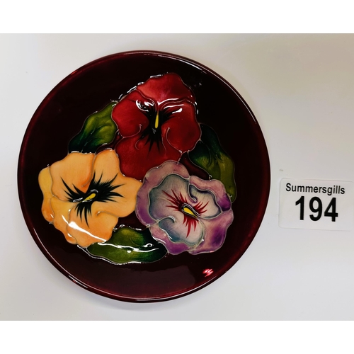 194 - Moorcroft dish - D12cm excellent condition