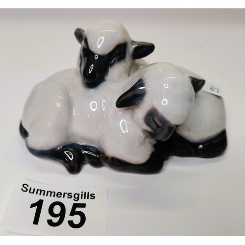 195 - Pair of Royal Copenhagen Lambs resting, No 2769