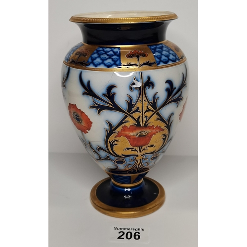 206 - Macintyre early Moorcroft Aurelian vase poppy pattern (repaired)