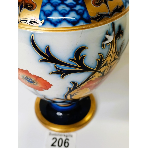 206 - Macintyre early Moorcroft Aurelian vase poppy pattern (repaired)