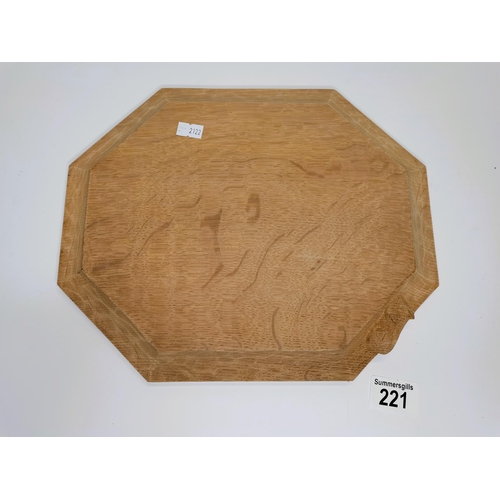 221 - Mouseman Octagonal bread board - good condition