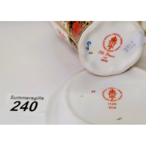 240 - Royal Crown Derby dish 1128 XLII - D11cm plus Royal crown Derby plus Crown Derby vase 'Old Imari' 11... 