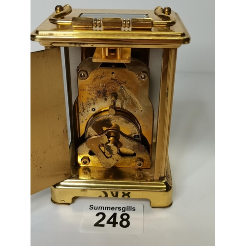 248 - Bayard 8 Day brass carriage clock H11.5cm