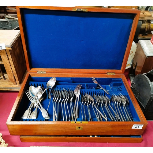 61 - Cutlery in Mahogany case