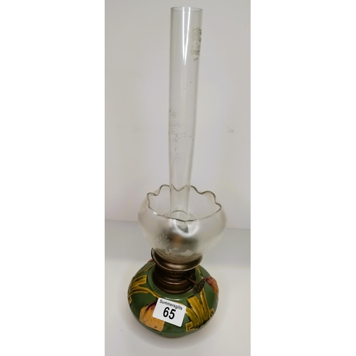 65 - Glass oil lamp - good condition