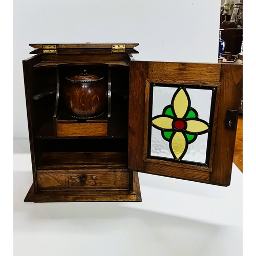 99 - Tobacco Cabinet with coloured glass