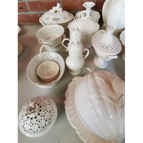 868 - Various Creamware and Lattice Work Crockery