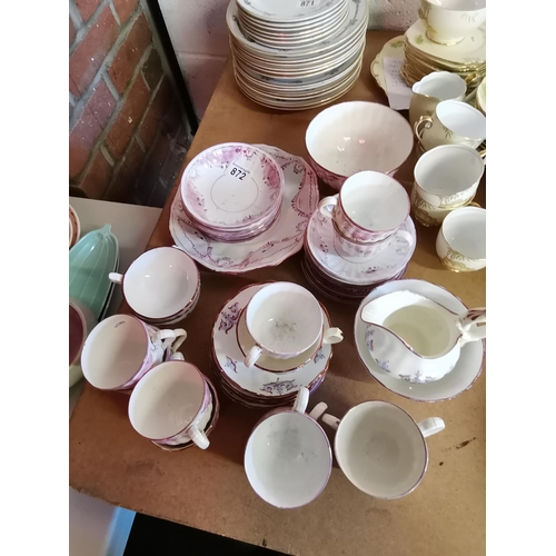 872 - Pretty Purple and Burgandy Part Tea Service