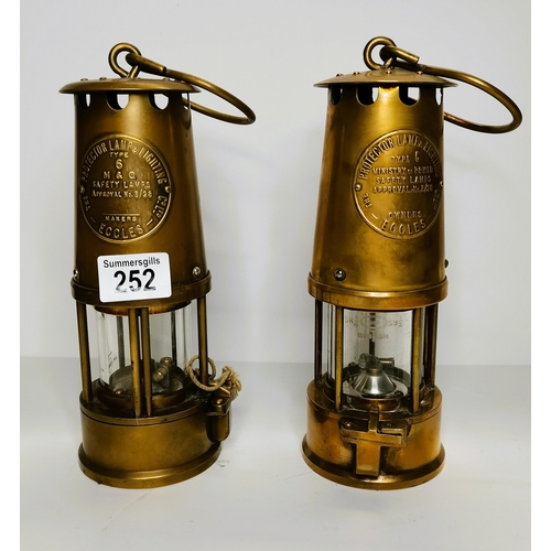 252 - X2 Eccles No 6 Miners presentation lamps